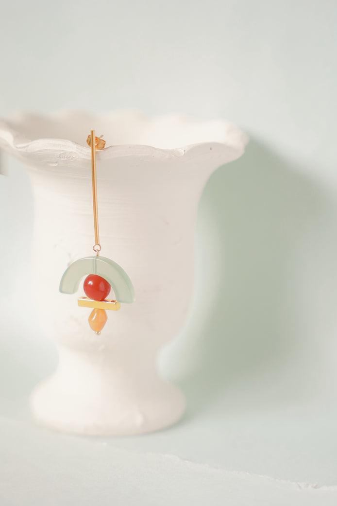 Celadon Arch Dangling Earrings