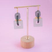 Geometric Celadon Earrings