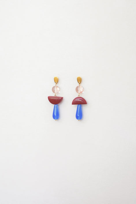 Colour Block Blue Earrings