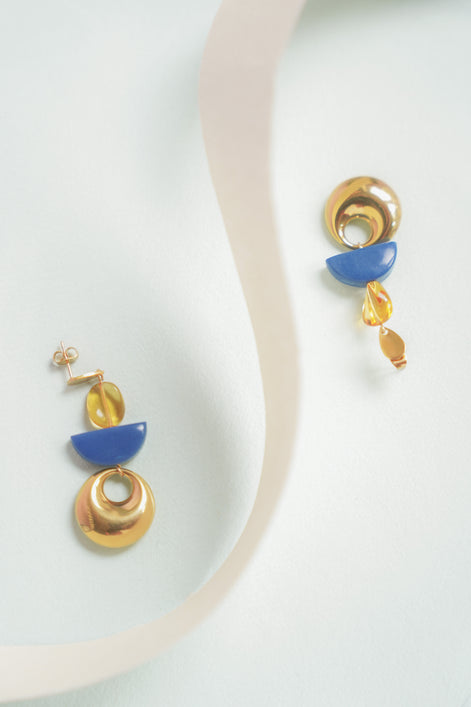 Amber & Blue Earrings
