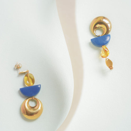Amber & Blue Earrings