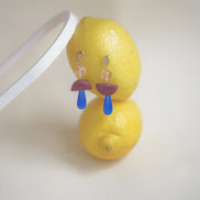 Colour Block Blue Earrings