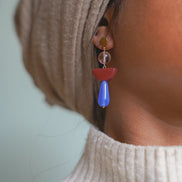 Colour Block Blue Earrings