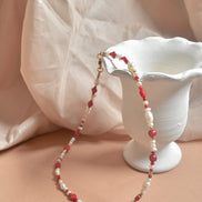 Red Coral Pearl Necklace