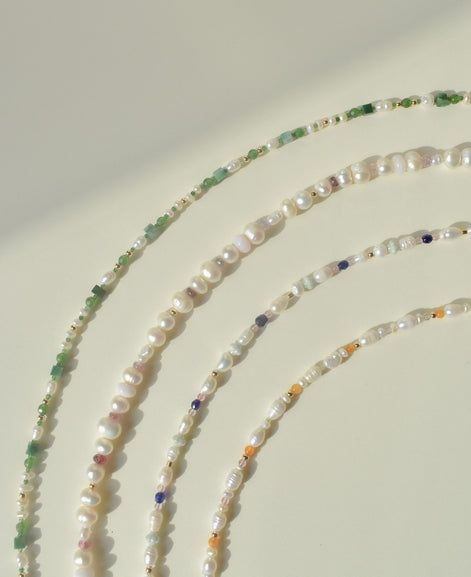 Green Garnet and Pearl Necklace