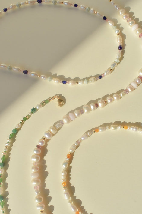 Amber and Pearl Necklace