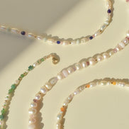 Green Garnet and Pearl Necklace