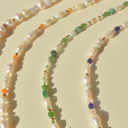 Green Garnet and Pearl Necklace