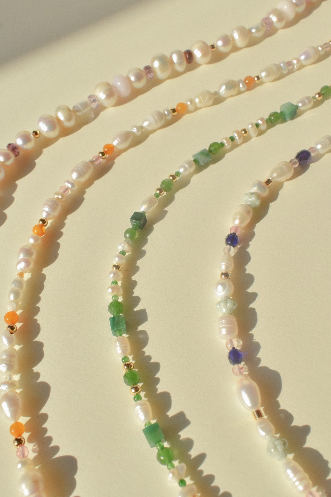 Green Garnet and Pearl Necklace