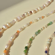 Amber and Pearl Necklace