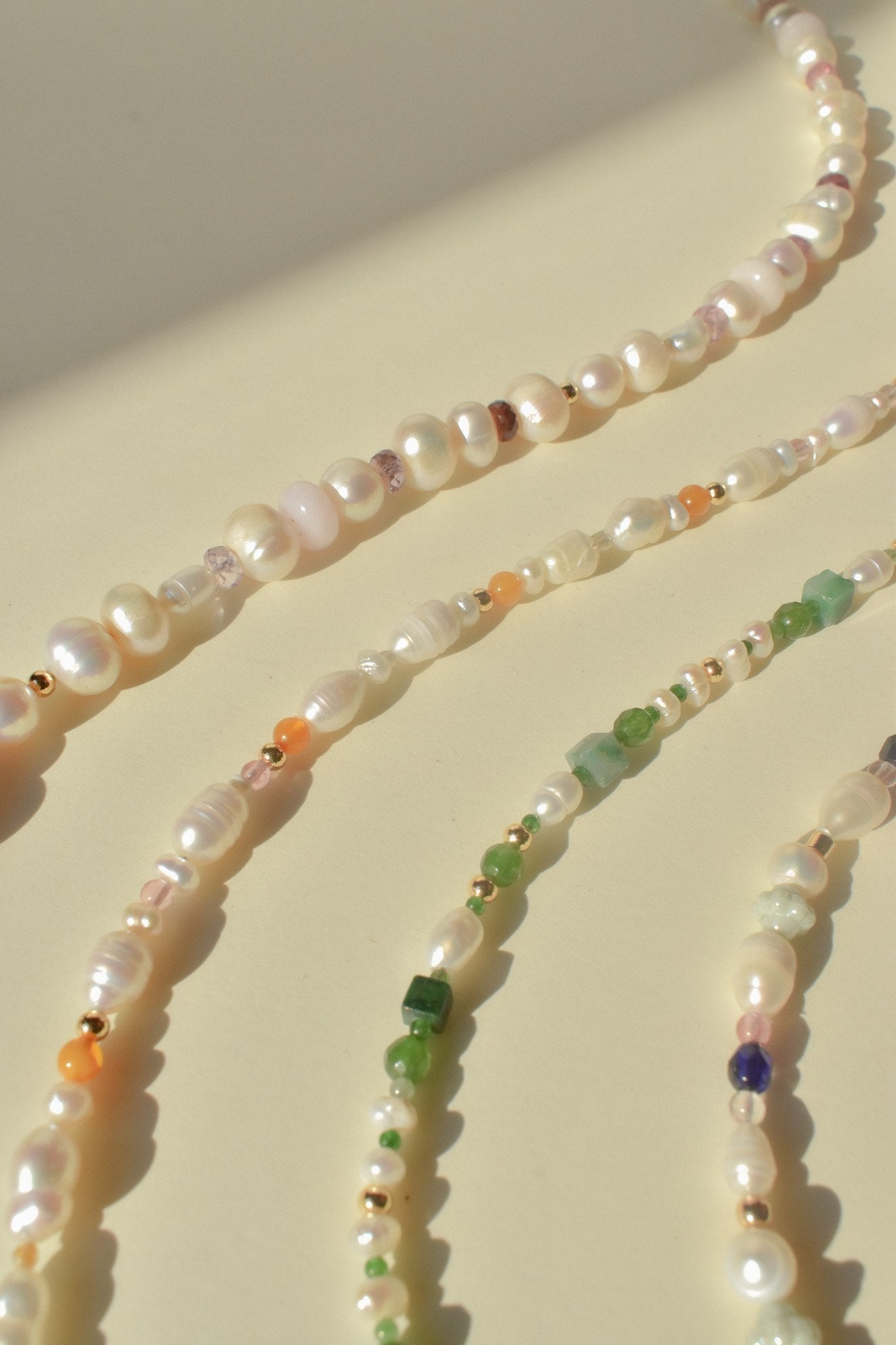 Green Garnet and Pearl Necklace