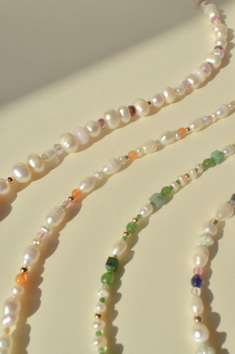 Green Garnet and Pearl Necklace