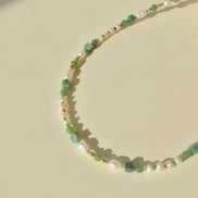 Green Garnet and Pearl Necklace