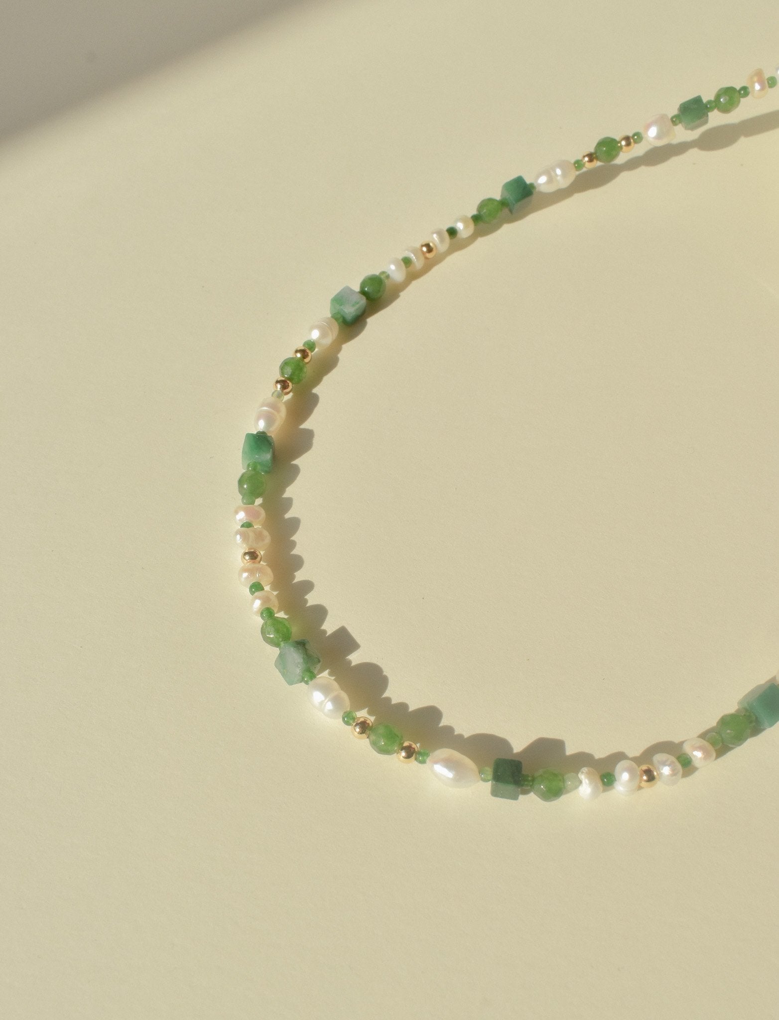 Green Garnet and Pearl Necklace
