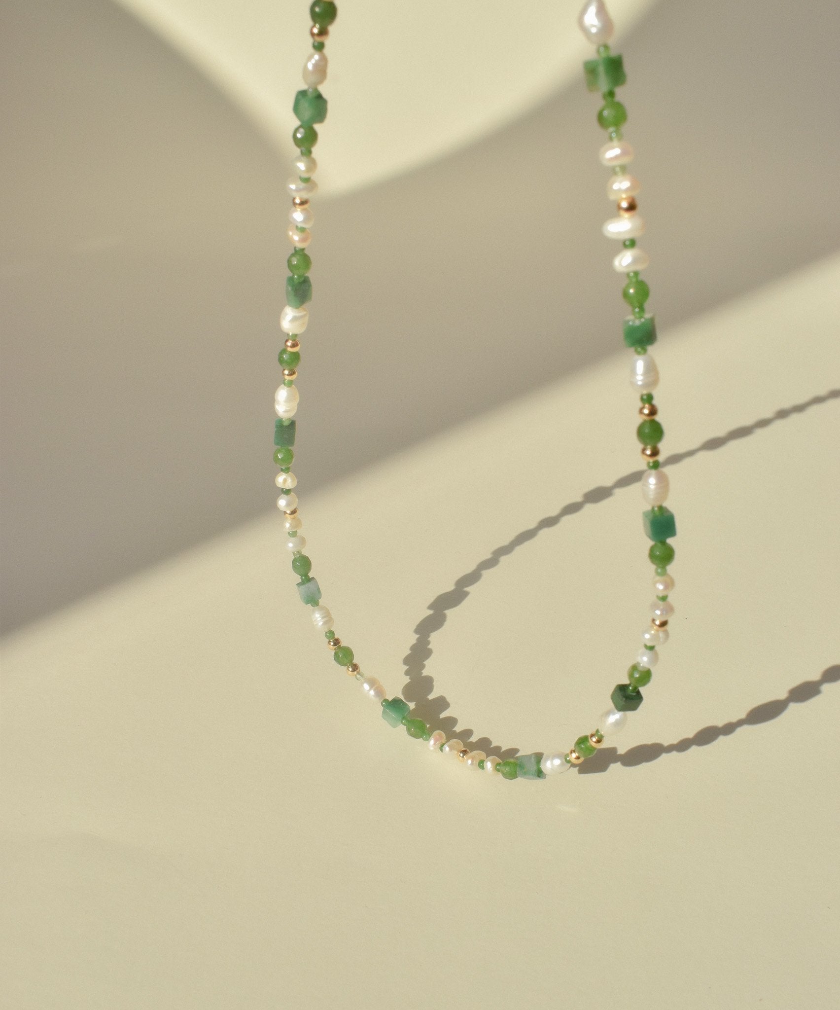 Green Garnet and Pearl Necklace