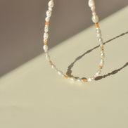 Amber and Pearl Necklace