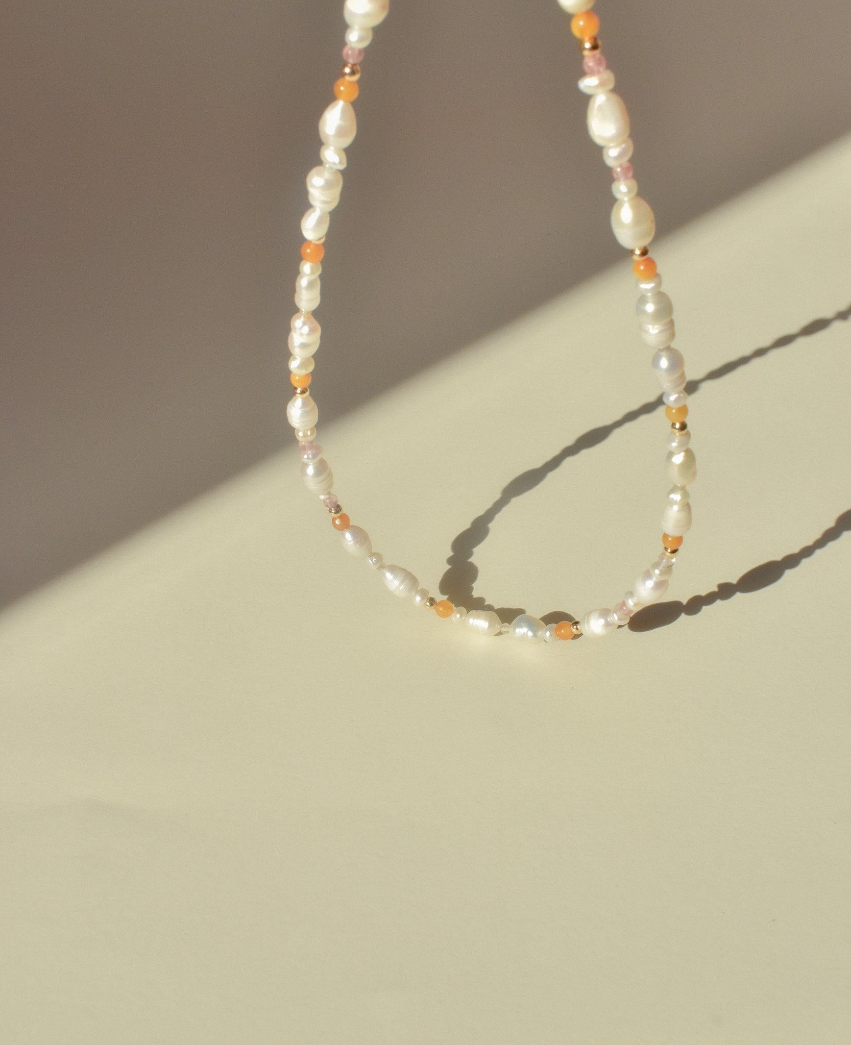 Amber and Pearl Necklace