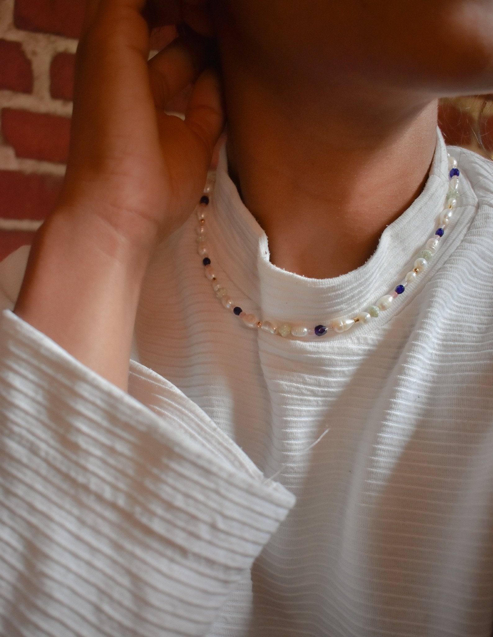 Amber and Pearl Necklace