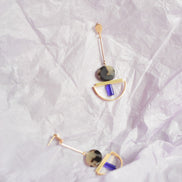 Dangling Geometric Tortoise Earrings