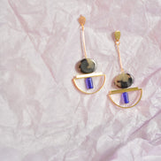 Dangling Geometric Tortoise Earrings