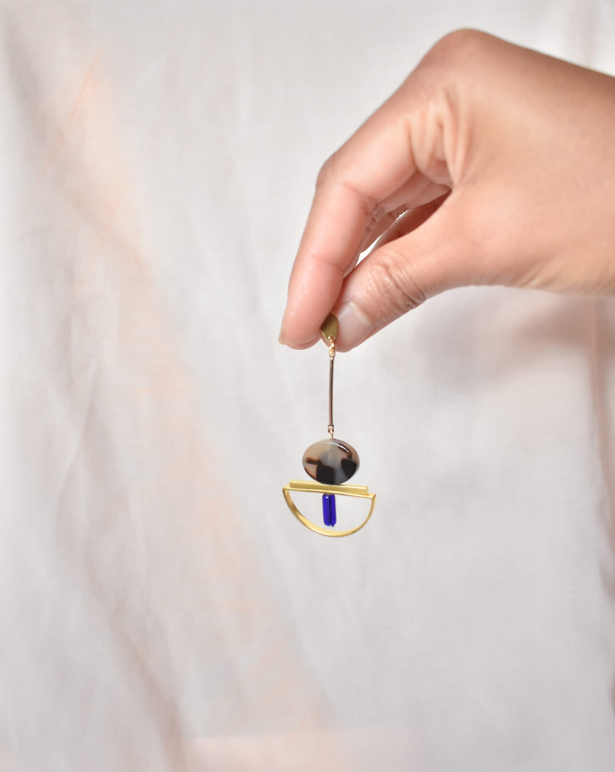 Dangling Geometric Tortoise Earrings
