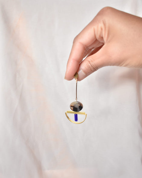 Dangling Geometric Tortoise Earrings