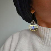 Dangling Geometric Tortoise Earrings