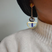 Dangling Geometric Tortoise Earrings