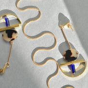 Dangling Geometric Tortoise Earrings