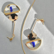 Dangling Geometric Tortoise Earrings