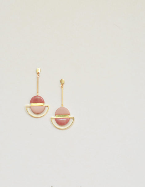 Dangling Marble Rust Earrings