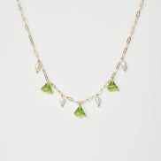 Green Flower Pearl Necklace