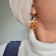 Crinkled Mustard Earrings