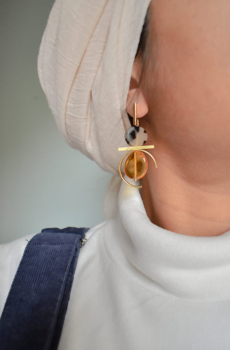 Crinkled Mustard Earrings