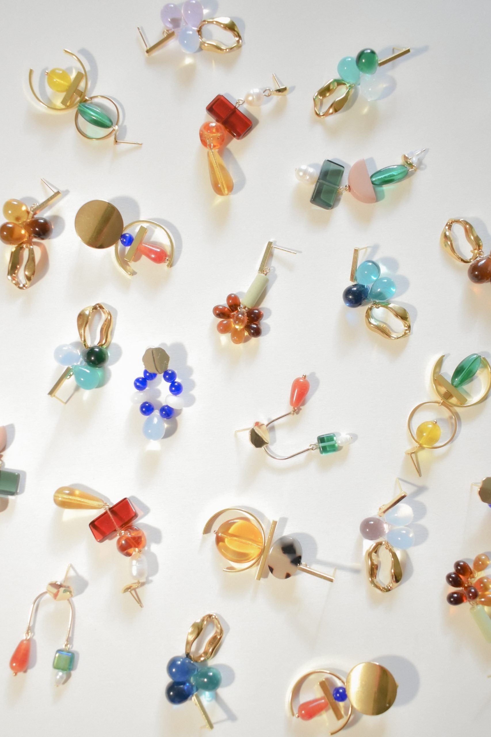 Colour Block Amber Earrings