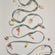 Colour Block Amber Green Earrings